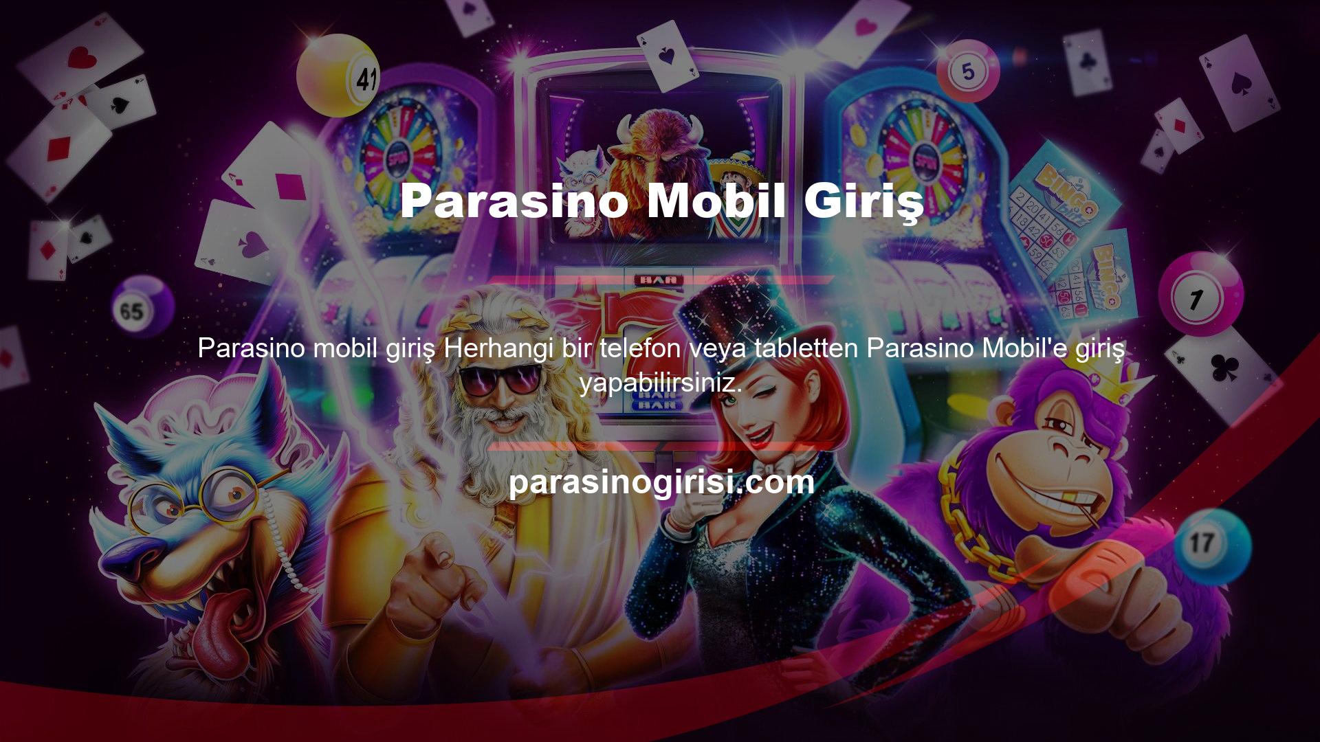 Android cihazınızda Parasino mobil sitesini kullanabilirsiniz